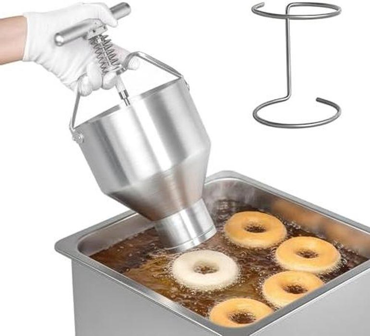 Donut Maker Machine - Donut Dispenser - Donuts Bakken - Instelbare Dikte - 3L Hopper - Zilver