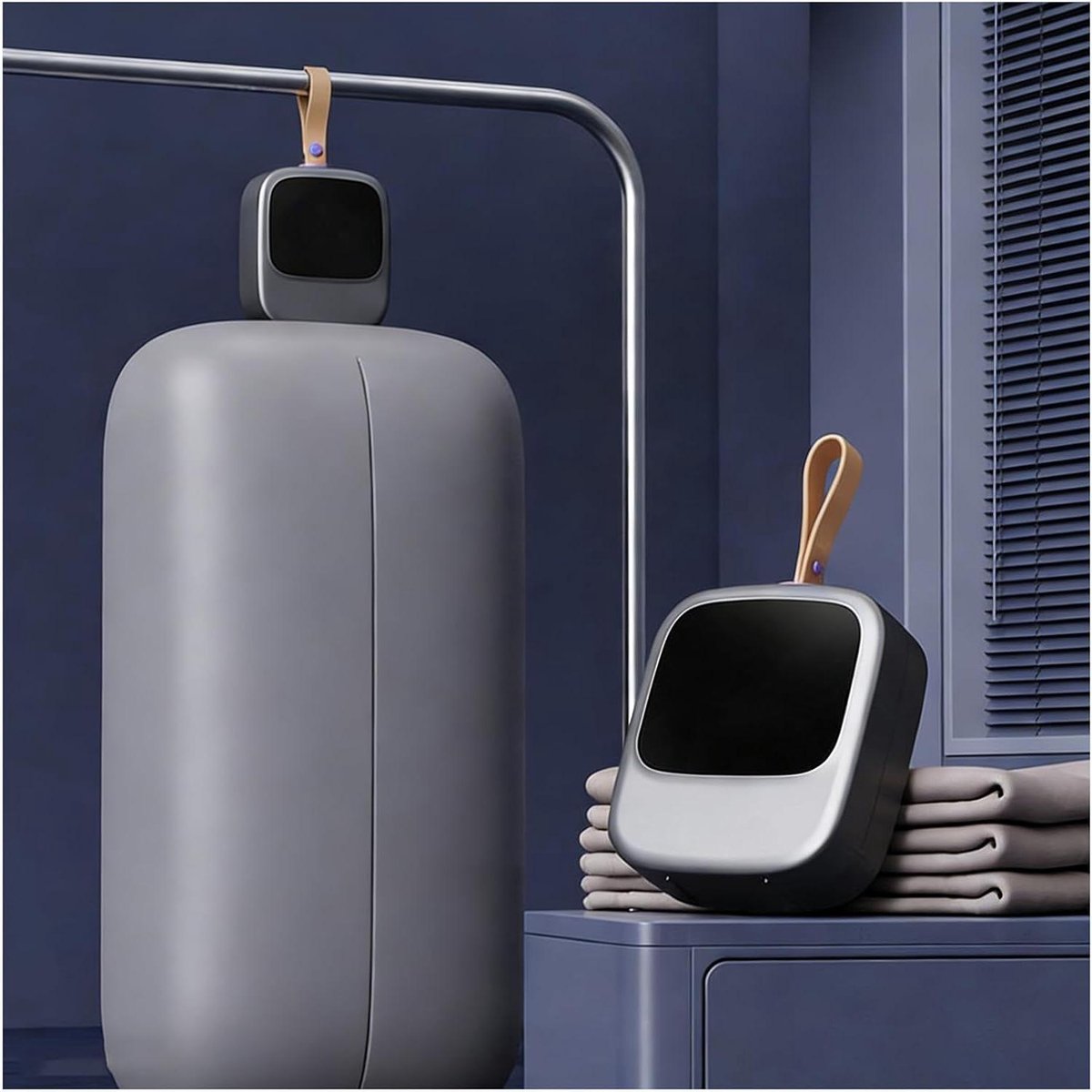 Draagbare Wasdroger Mini Droger Kleding Drogen Touchscreen Bediening Compact Formaat Grijs