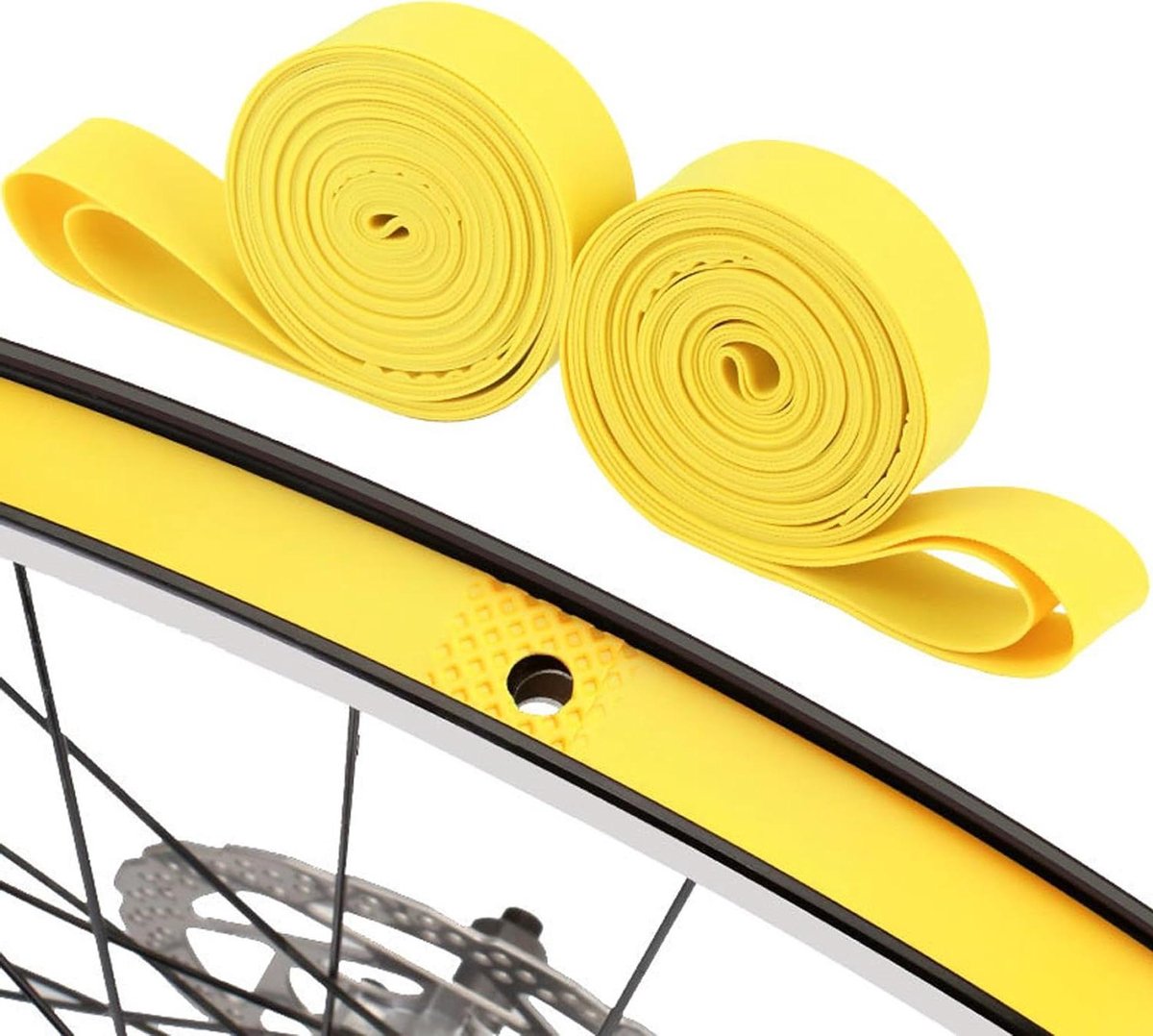 Fiets Band Liners - Velg Tape - Voorkom Lekke Banden - Slijtvast PVC Materiaal - 26 Inch Velgen - Geel