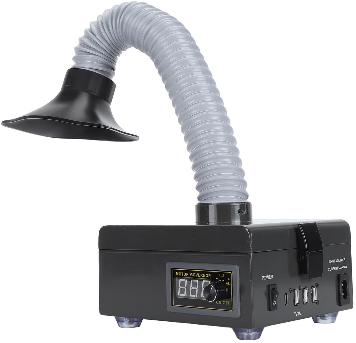 Dailygoods - Losrookdemper - Rookafzuiger - 3-traps filtersysteem - Space Grey - Rookpreventie - 150 W - Geschikt voor laswerk - EU-Stecker