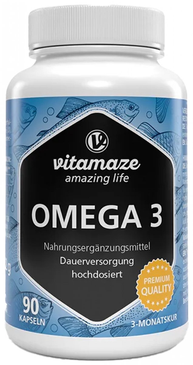 Vitamaze Omega 3 1000 mg High Dosage suplement diety kapsułki do prawidłowego funkcjonowania serca i mózgu