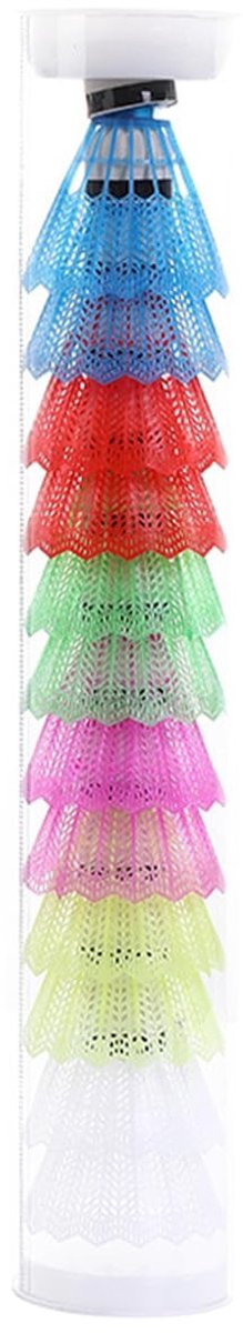 Dailygoods- Badmintonshuttles met hoge duurzaamheid - Nylon - 12 stuks - Voor binnen/buiten - Stabiliteit - Goede vliegeigenschappen - Badmintonballen