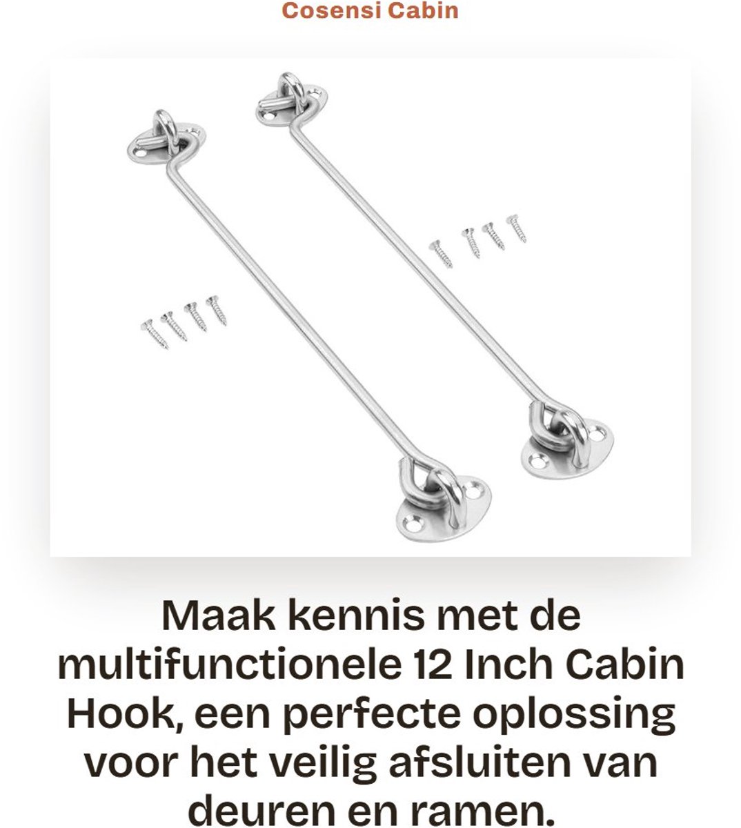 Dailygoods- Deurslot Heavy-Duty - RVS 201 - Versterkte Beugel - Veiligheidsontwerp - Voor Binnen/Buiten - Geschikt voor Deuren/Gaten - Haakslot