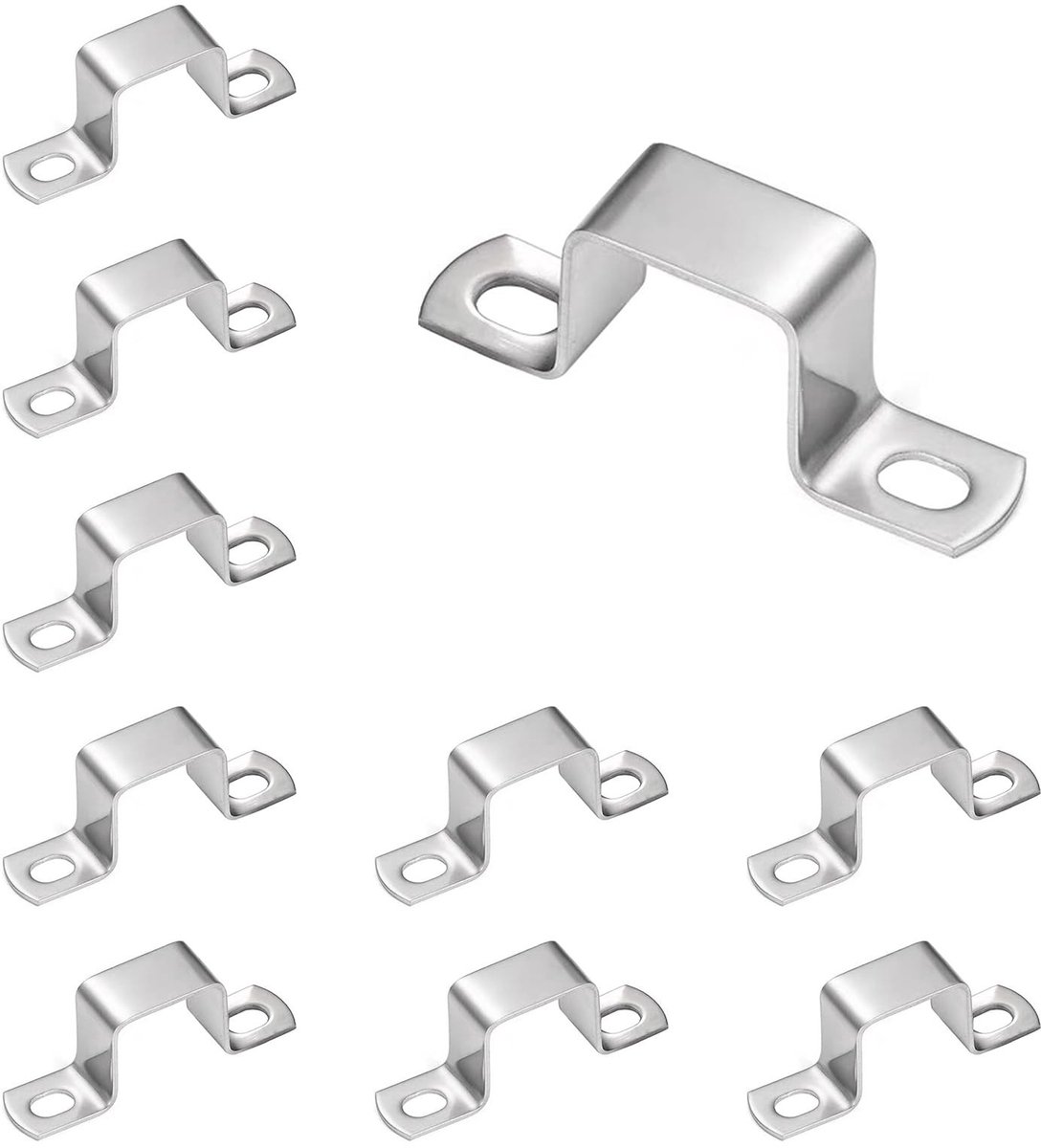Dailygoods- Buisklem 25mm - 10 Stuks - Roestvrij Stalen Beugelklem - Vierkante Bevestiging - Geschikt voor Waterleidingen/Gasleidingen - Duurzaam en Schokbestendig - Buisbeugel