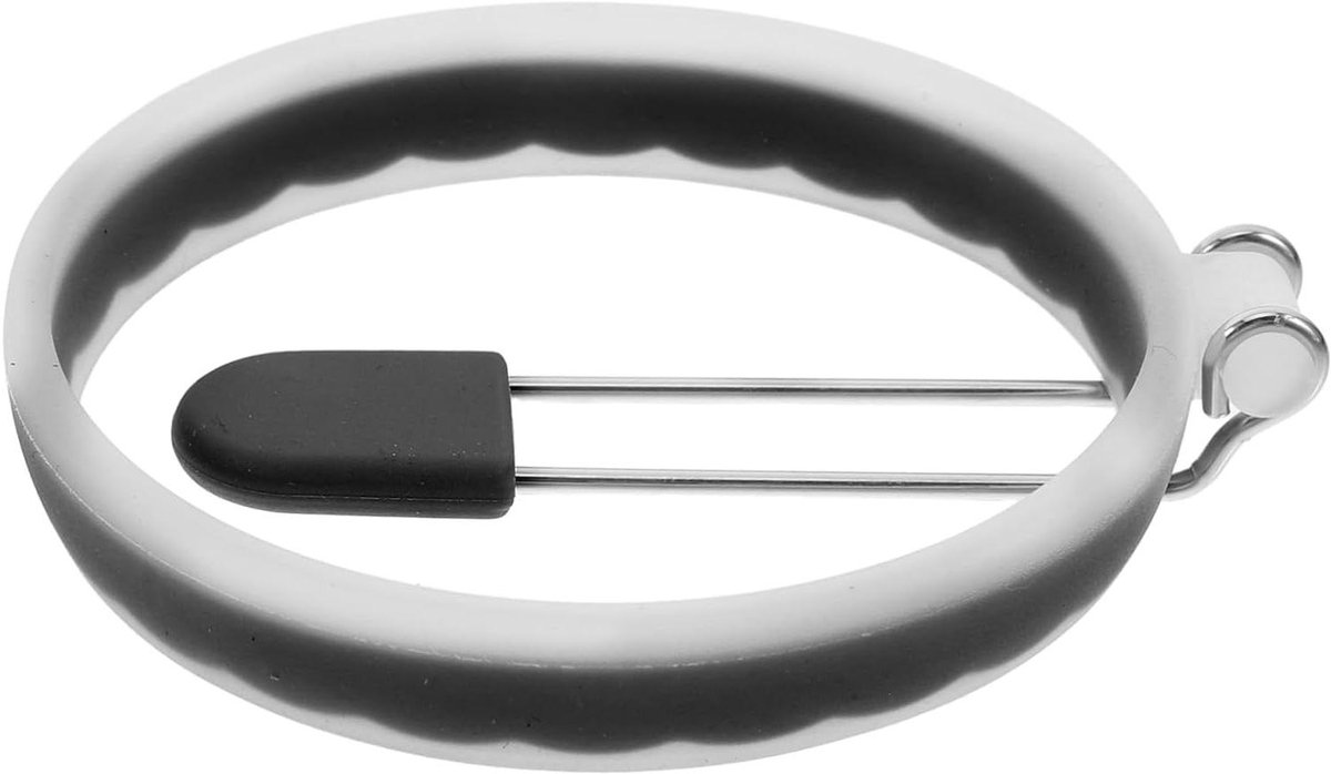 Keukenring Omeletmaker - Vormpjes Ontbijt - Creatief Koken - Antiaanbak Silicone - 10 cm - Zwart