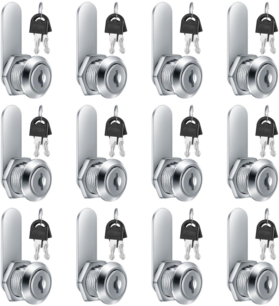 Dailygoods- Kastslot 16 mm - Beveiligingslade Sloten - Zinklegering Metaal - 12 Stuks - Hoogwaardige Privacy - Duurzaam Gebruik