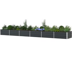 Plantenbak Staal - Bloembak Buiten - Tuin Decoratie - Industriële Stijl - 195 x 100 cm - Antraciet
