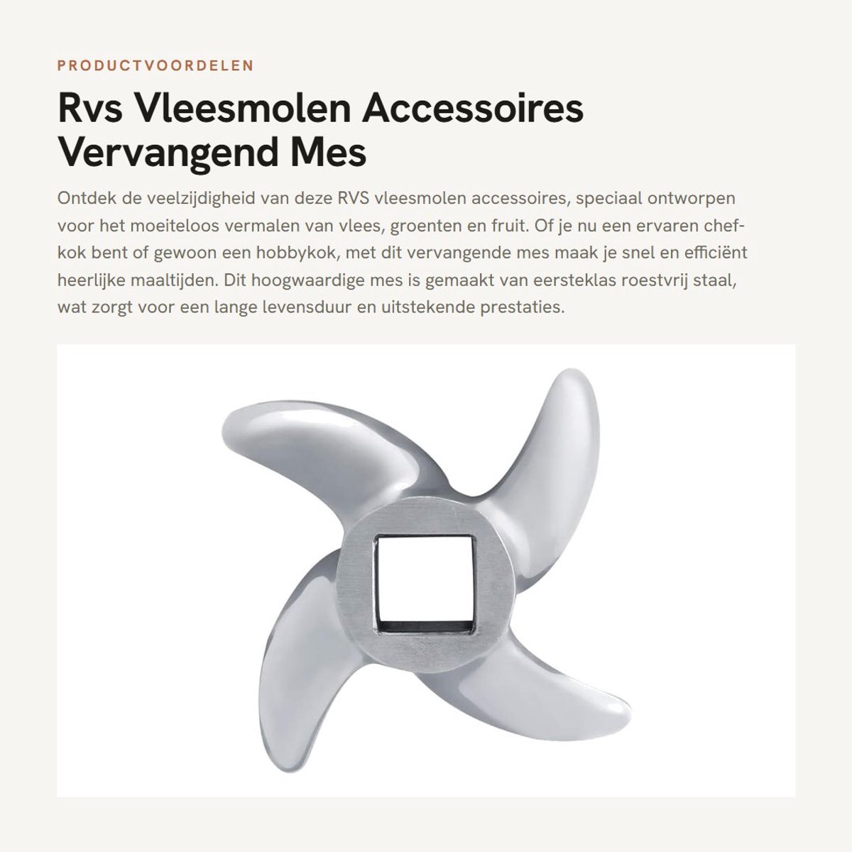 Dailygoods- Vleesmolen Mes Vervangend Onderdeel - Roestvrij Staal - Geschikt Voor Vele Soorten Vlees - Diameter 61 mm - Dikte 10,7 mm - Stevig en Duurzaam - Gehaktmolen