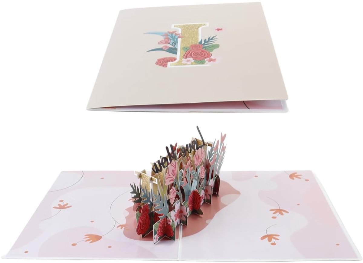 Dailygoods- Moederdagkaart Pop-up Design - Wenskaarten Set - Verjaardagskaarten - Blanco Kaart - Envelop - 15 x 20 cm Papier - Wenskaart