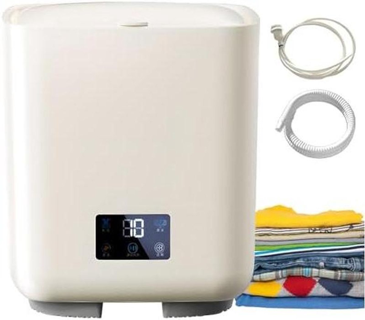 Draagbare Wasmachine Mini Wasmachine Ondergoed Wassen Automatische Spin Cycle 7 Liter Capaciteit Wit