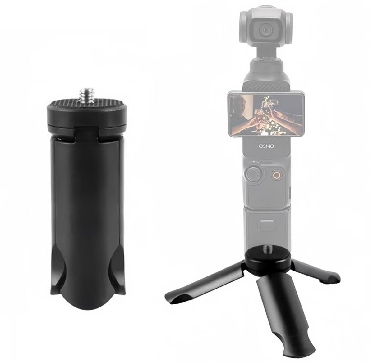 Draagbaar mini-statief voor DJI Osmo Pocket 3 en 2 - zwart - houder voor desktop en selfiestick - ShopVlot