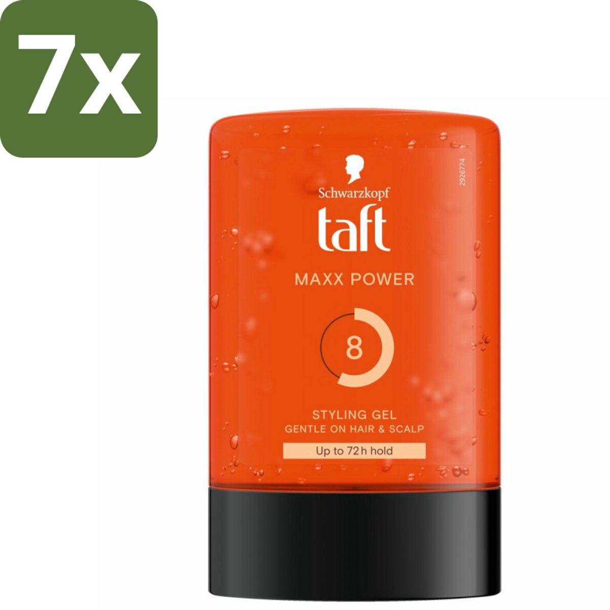 Taft - Maxx Power 8 - Styling Gel - Langdurige fixatie - 300 ml - Bulkverpakking - 7 stuks