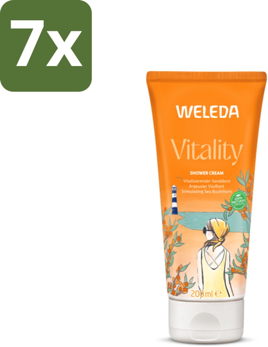 WELEDA - Douchecrème Duindoorn Vitality - 200 ml - Bulkverpakking - 7 stuks
