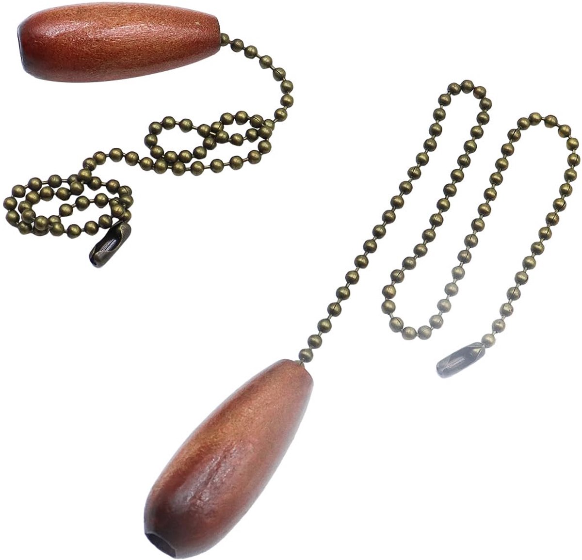 Fan switch met walnoot houten handvat - 2 stuks - verstelbare ketting - eenvoudig te bedienen - ShopVlot