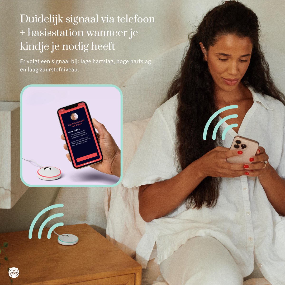 Owlet Dream Sock™ - Slimme Babyfoon die hartslag & zuurstof meet - Baby monitor die medisch gecertificeerd is voor baby's van 0 tot 18 maand - Mint thumbnail 3