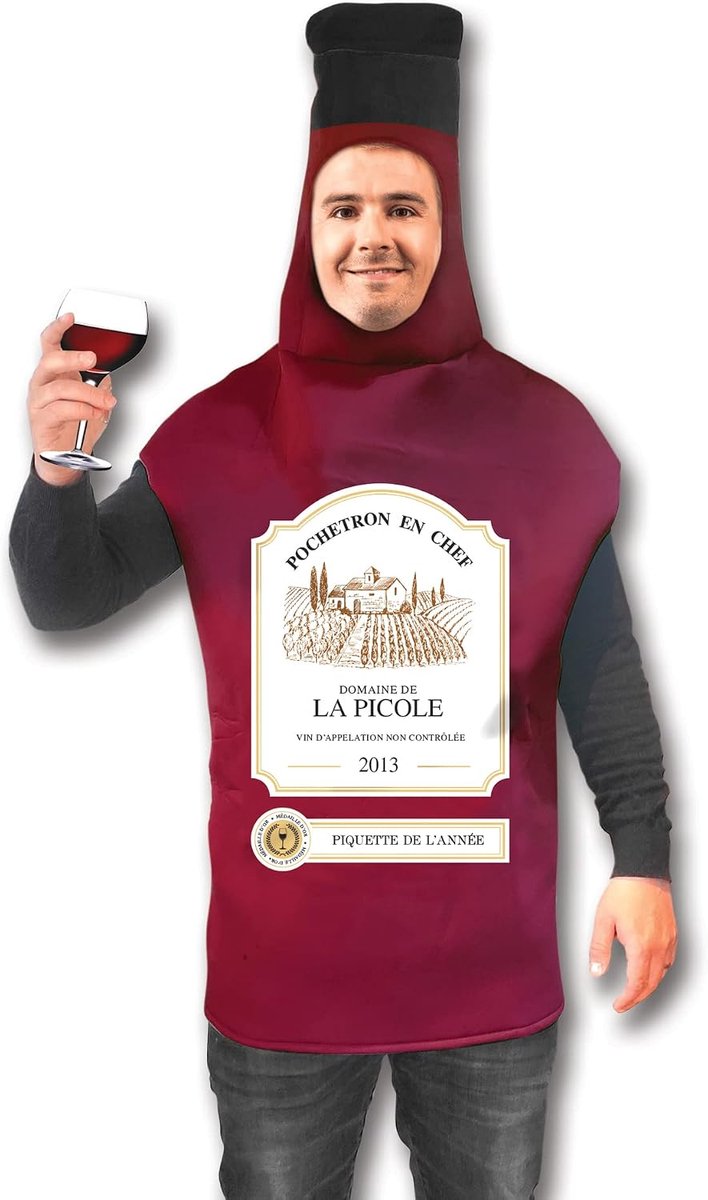 Adult Wine Bottle Shape Costume Funny Costume for Men or Women Wine Bottle Shape Birthday Halloween / Hen Party Costume - ShopVlot