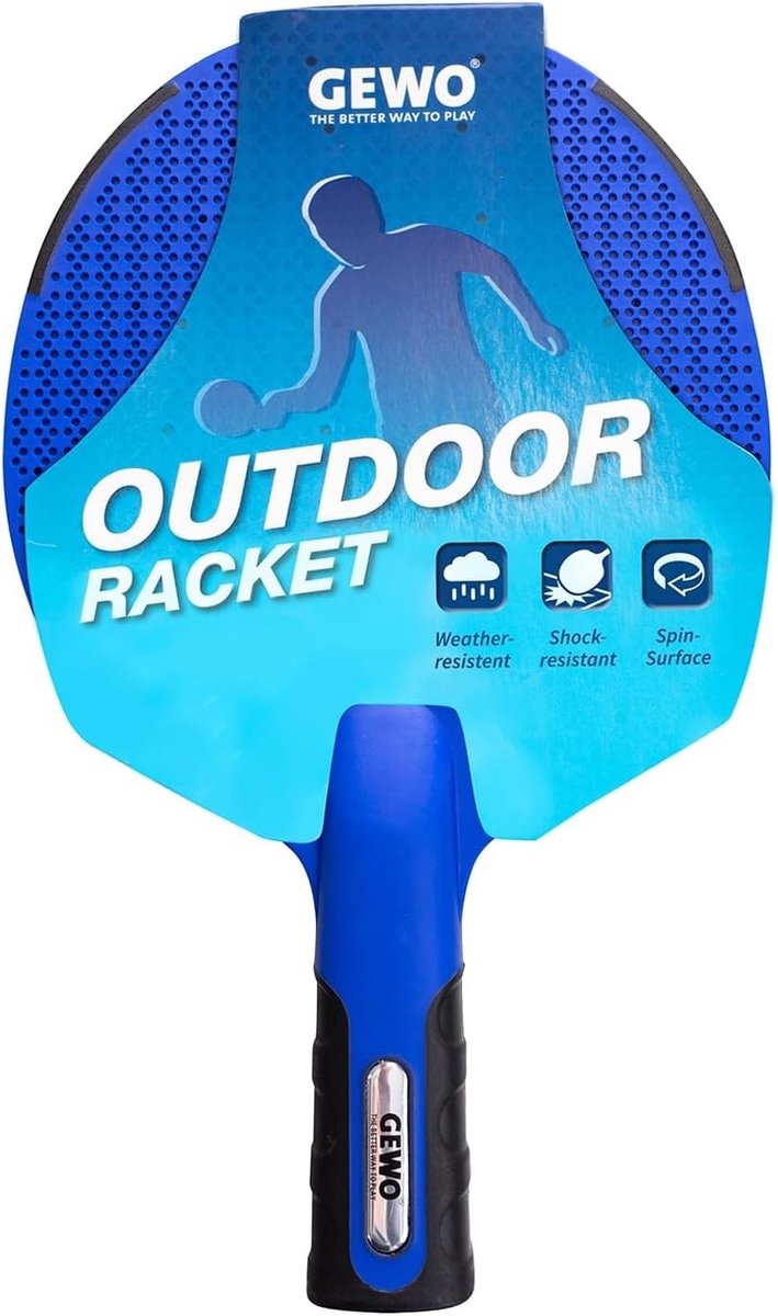 Tafeltennisnetje voor elke tafel - Outdoor tafeltennisbatje - Blauw - ABS oppervlak - Schokbestendig en antislip handvat
