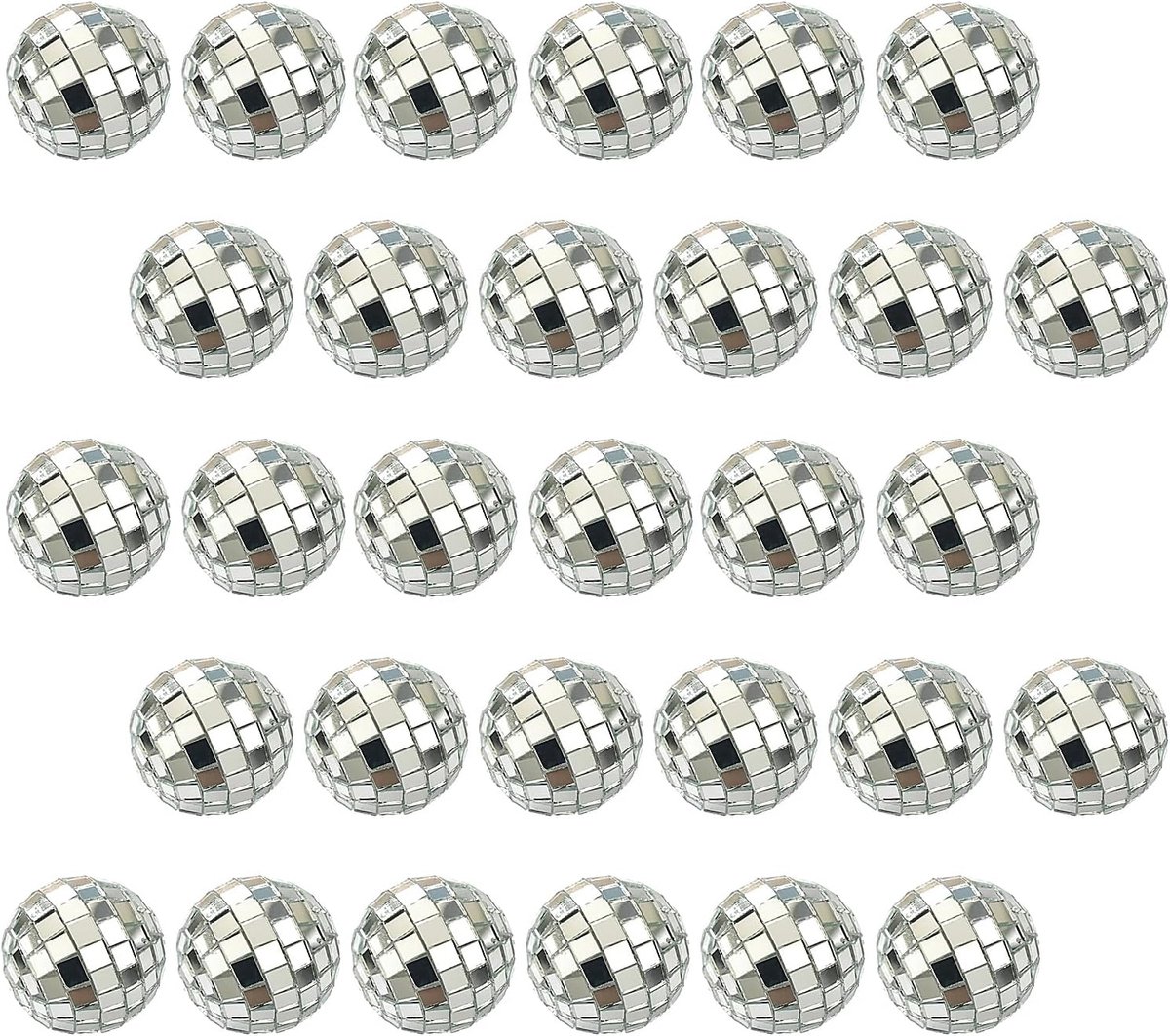 Mini disco ballen 30 stuks - 3 cm - reflecterende spiegelbal - feestdecoratie voor kerstboom - ShopVlot