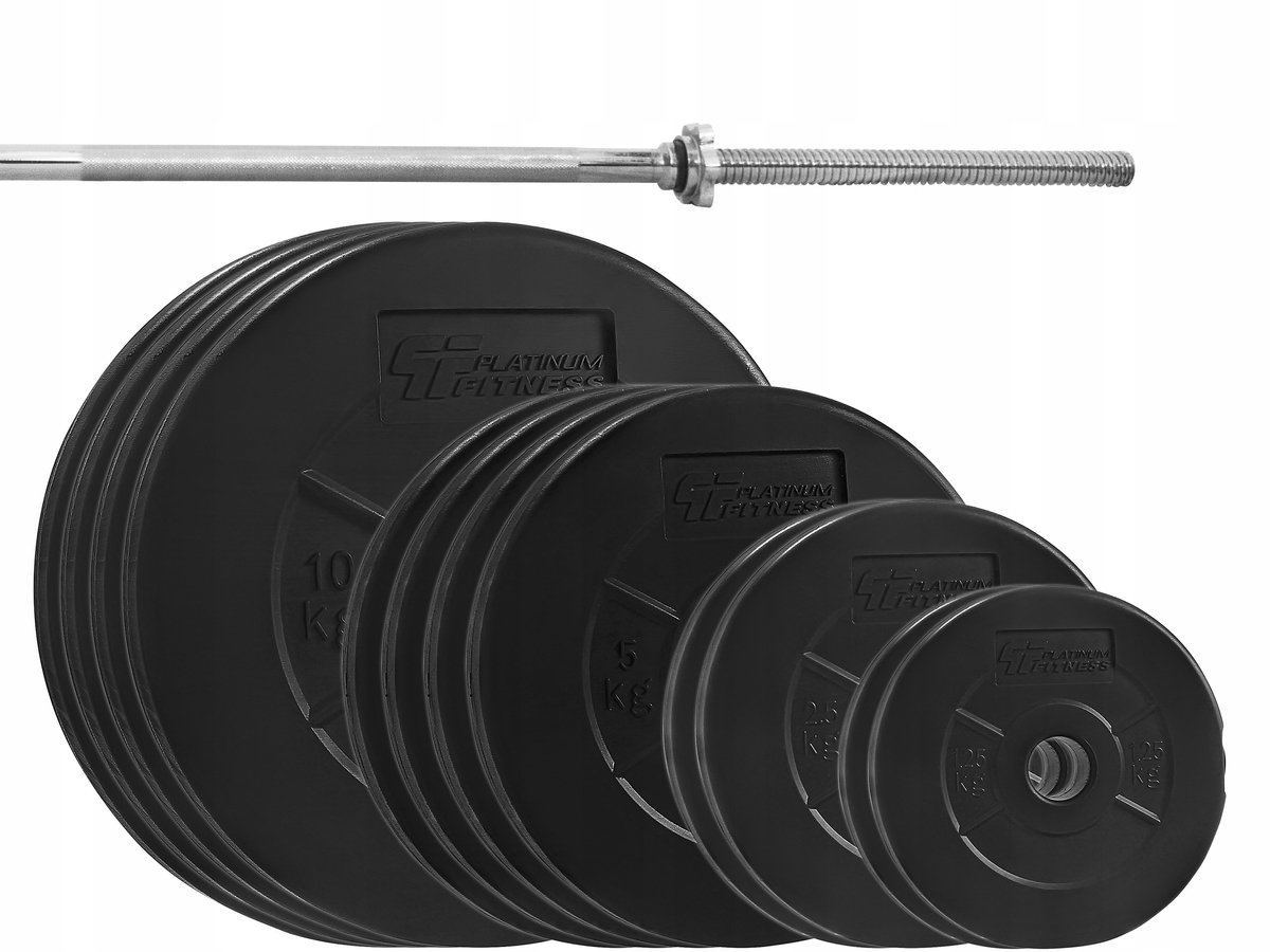 80kg Halterset met Rechte Barbell 180cm - Microgel Schijven