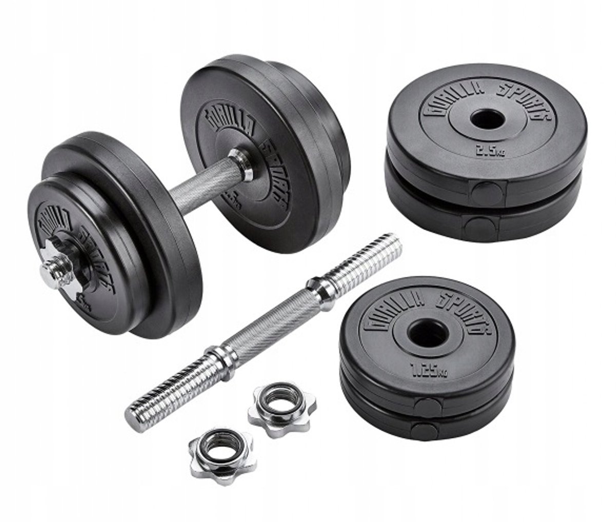 20KG Vinyl Halter Set - Verstelbaar met 1.25kg & 2.5kg Schijven