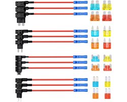Auto zekeringen set 28-delig - Mini, micro2, klein, middel - 5A, 10A, 15A, 20A - Voeg een circuit toe voor auto - ShopVlot