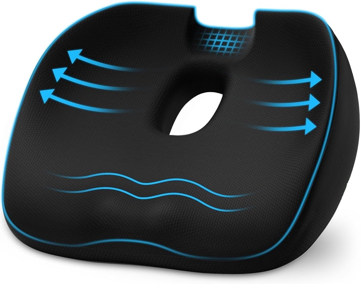 Hemoroid kussen 46 x 39 cm - traagschuim - ergonomisch - comfort bij aambeien - ShopVlot