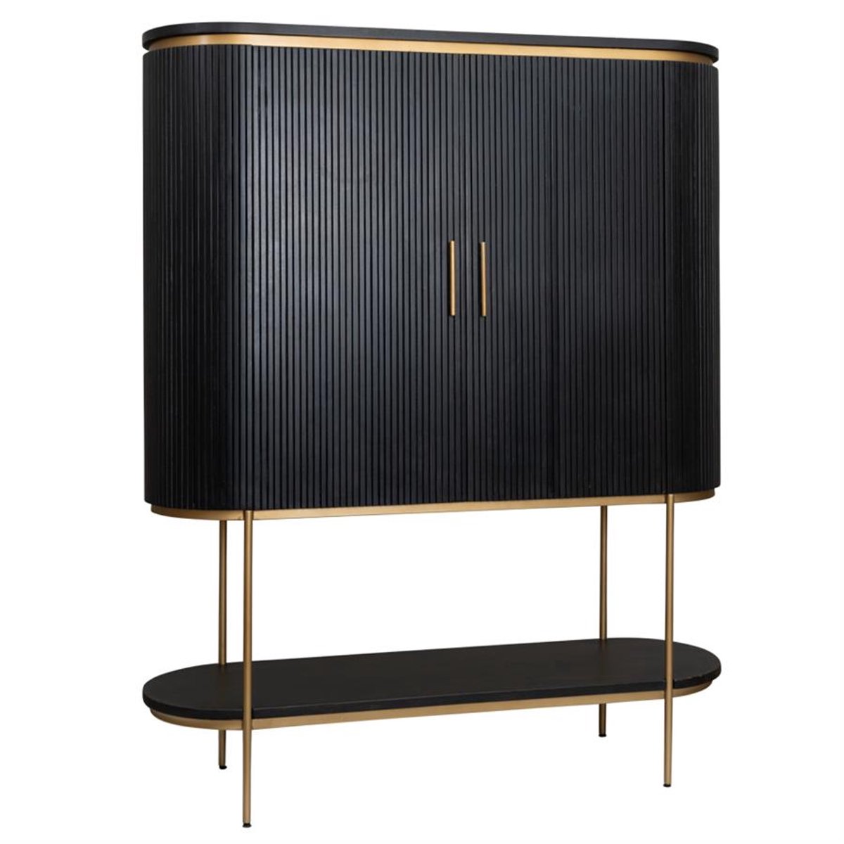 Tower Living Wandkast Rivello - Zwart Hout - 152x118x53cm