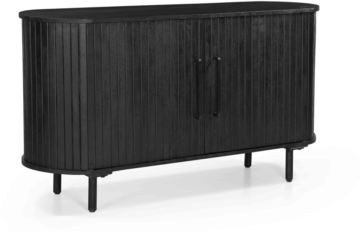 Giga Meubel Dressoir Merel - Metaal/Mangohout - Zwart - 140cm