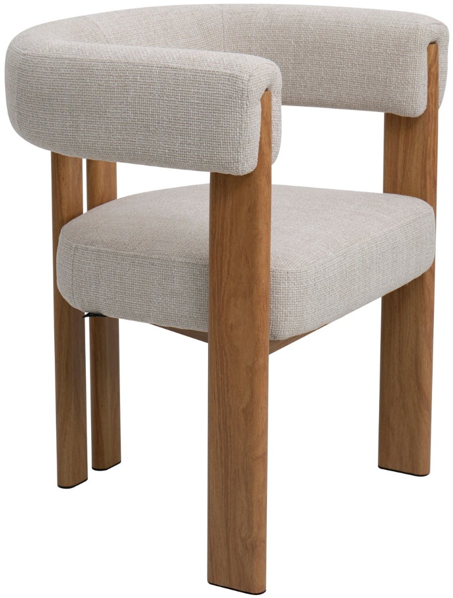 DÉJA Living Eetkamerstoel Aragon - Beige/Naturel - Zithoogte 46cm - Set van 2