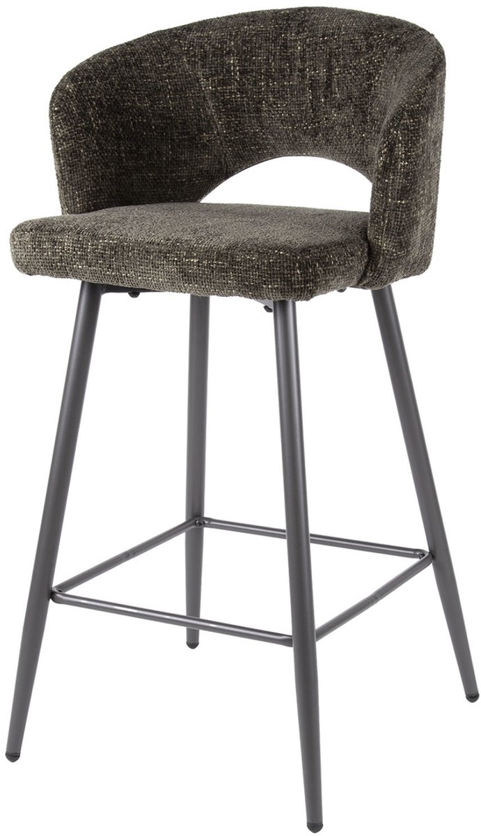 Giga Meubel Barstoel Salon Tissee - Bruin Stof - Set van 2