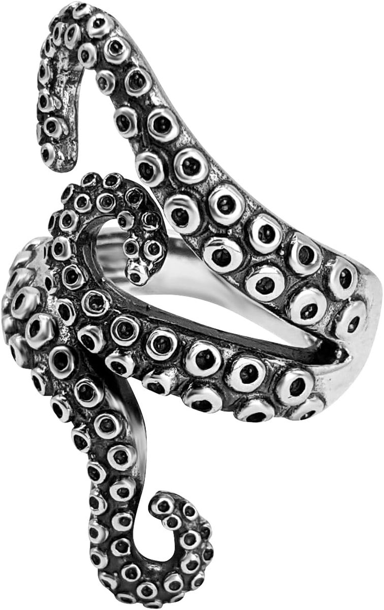 Wrapring Octopus Inktvis - .925 Sterling Zilver - Uniek Design - Voor Hem en Haar - ShopVlot