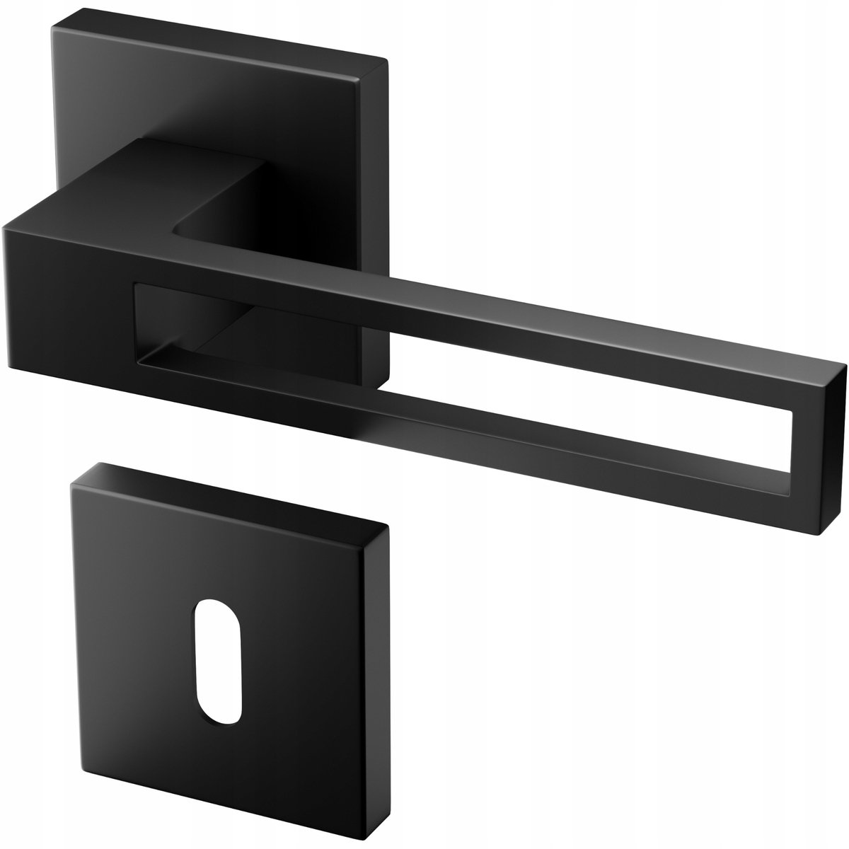 Zwarte Deurklink Set NO. 015 Premium met Rozetten - Gratis