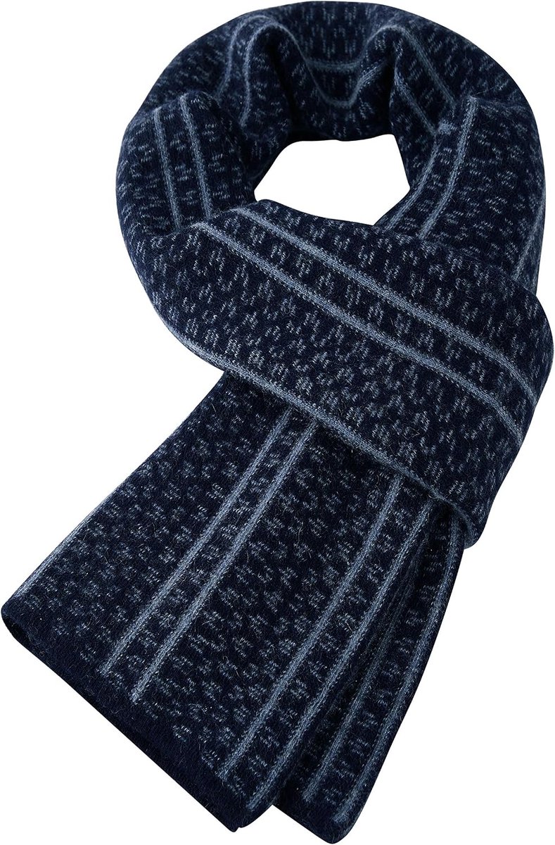 Mannen Kasjmier Sjaal 180x30cm - 65% Wol + 35% Kasjmier - Extra Warm en Zacht - Perfect voor Winter en Herfst - ShopVlot