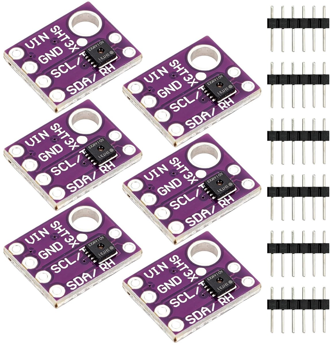 Temperatuurvochtigheidssensor SHT31-D - 6 stuks - IIC I2C-interface - zeer nauwkeurige metingen - ShopVlot