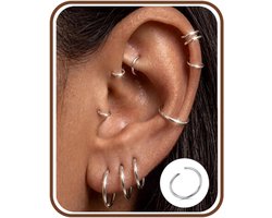 LOLIAS 14pcs 16G/20G Nose Ring Fake Ring Gold Silver Hypoallergenic Nose Rings Surgical Steel Circle Septum Fake - ShopVlot