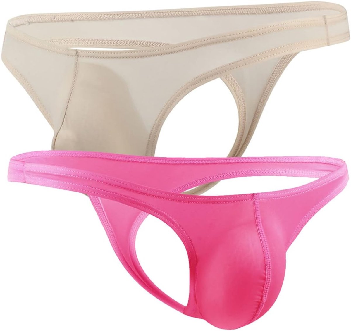 Sexy Men's Briefs Sexy Warm Silky Ice Silk Mankini Tanga Flip Flops G-String Stretchable for Men One Size, 2 pieces - ShopVlot