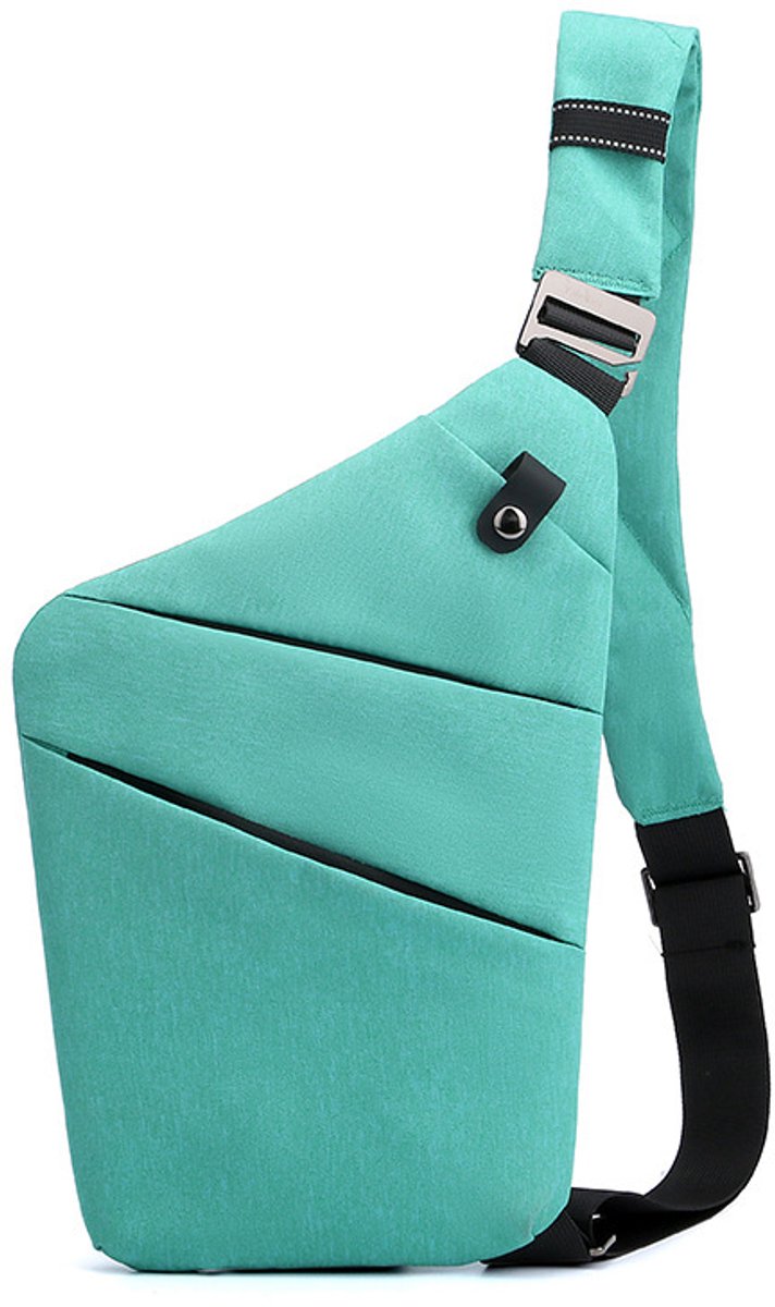 Veilige Schoudertas met Anti-Diefstal Functie - Waterdichte Crossbody Bag-schoudertas met grote capaciteit-Stijlvolle reistassen-Rechter schoudertas-Lichtgroen