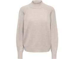 Jacqueline de Yong Trui Jdybeatrice L/s Hn Raglan Pulllver 15379816 Simply Taupe/melange Dames Maat - XXL
