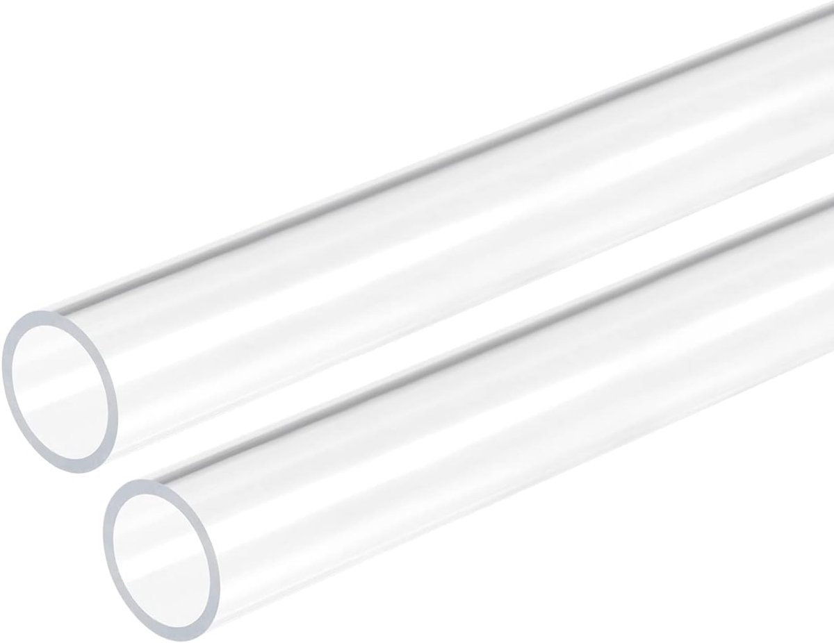 DMiotech 2pcs 16mm x 20mm 12" Clear Acrylic Pipe Pipe Rigid Plastic Hoses for Aquarium Water Cooling System Plumber - ShopVlot