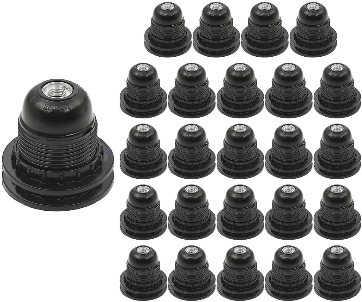 VITO Lamphouder E27 - Zwart - Lamphouder - E27 fitting - 25 stuks