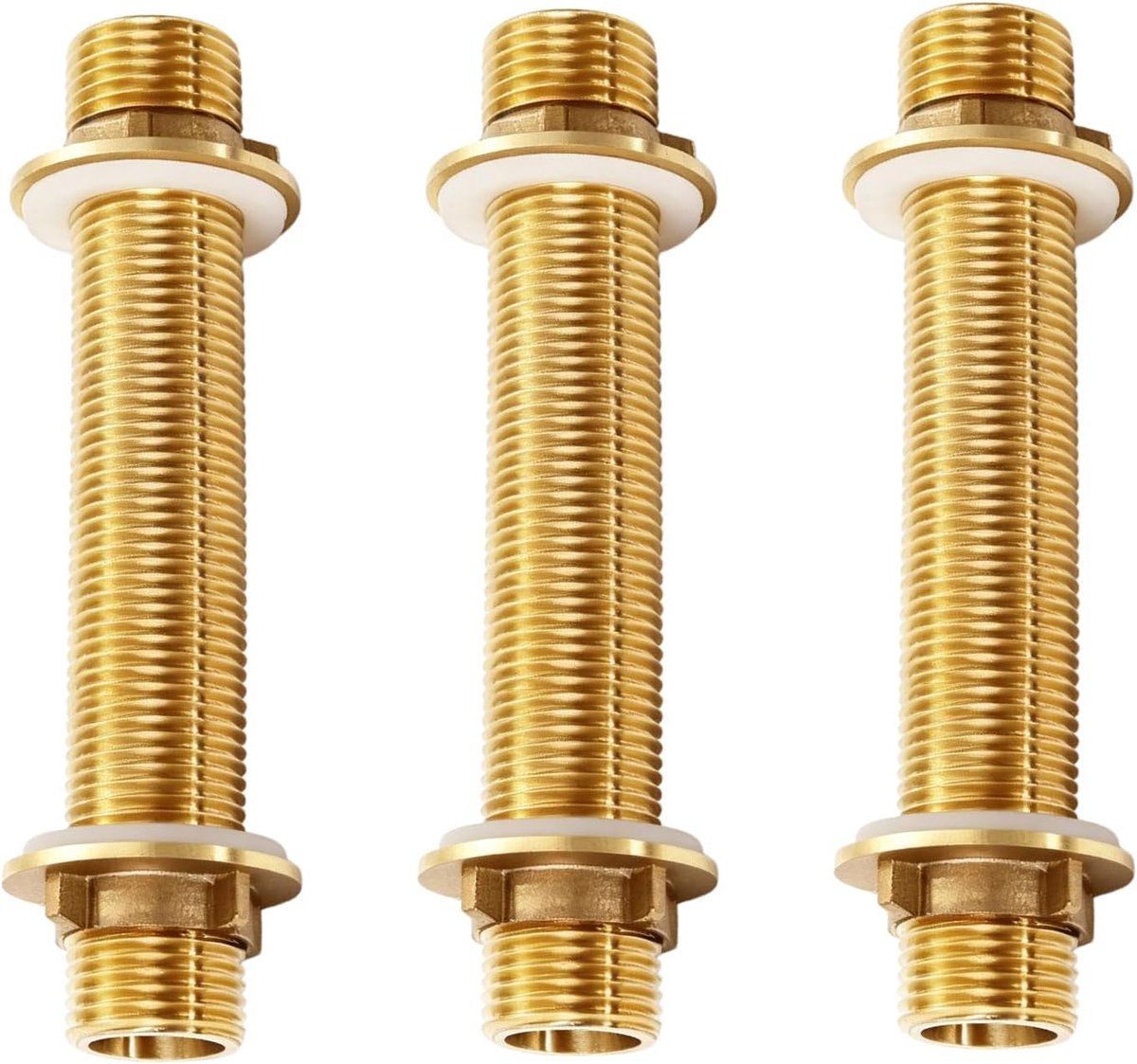 Schoefverbinding G1/2 12cm - Messing - Dubbele siliconenafdichting - Voor regentonnen en watertanks - ShopVlot