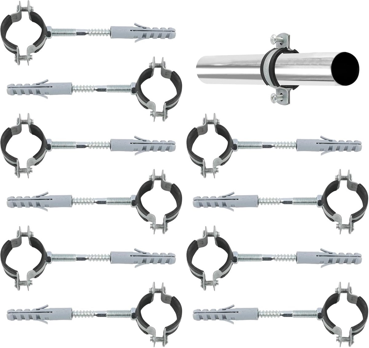Buisbeugels set van 10 - 25-32 mm - Gegalvaniseerd staal - Inclusief bevestigingsmateriaal voor stevige montage - ShopVlot