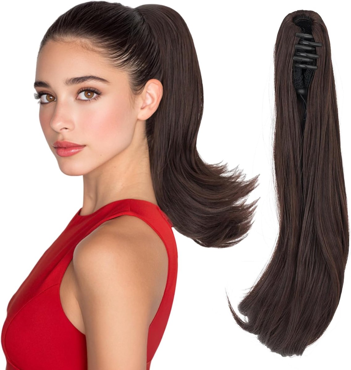 Ponytail haarstuk 40 cm - synthetisch krullend - hittebestendig - natuurlijke uitstraling - ShopVlot