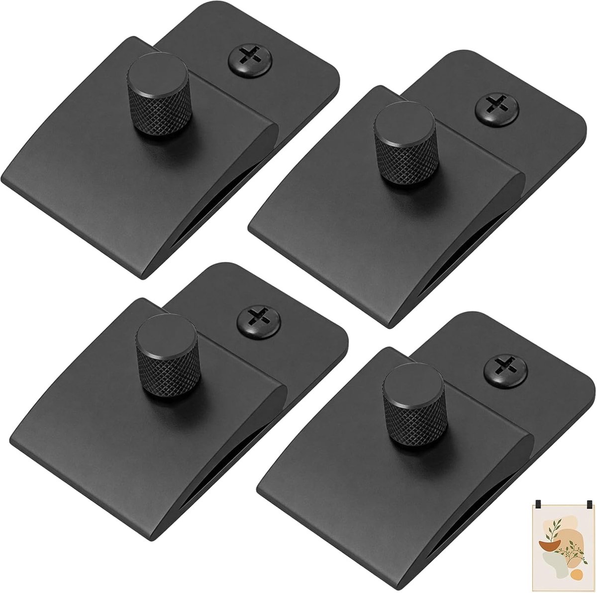 Wandkleerhangers set van 4 - metaal - robuuste wandhouders - perfect voor wandtapijten - ShopVlot
