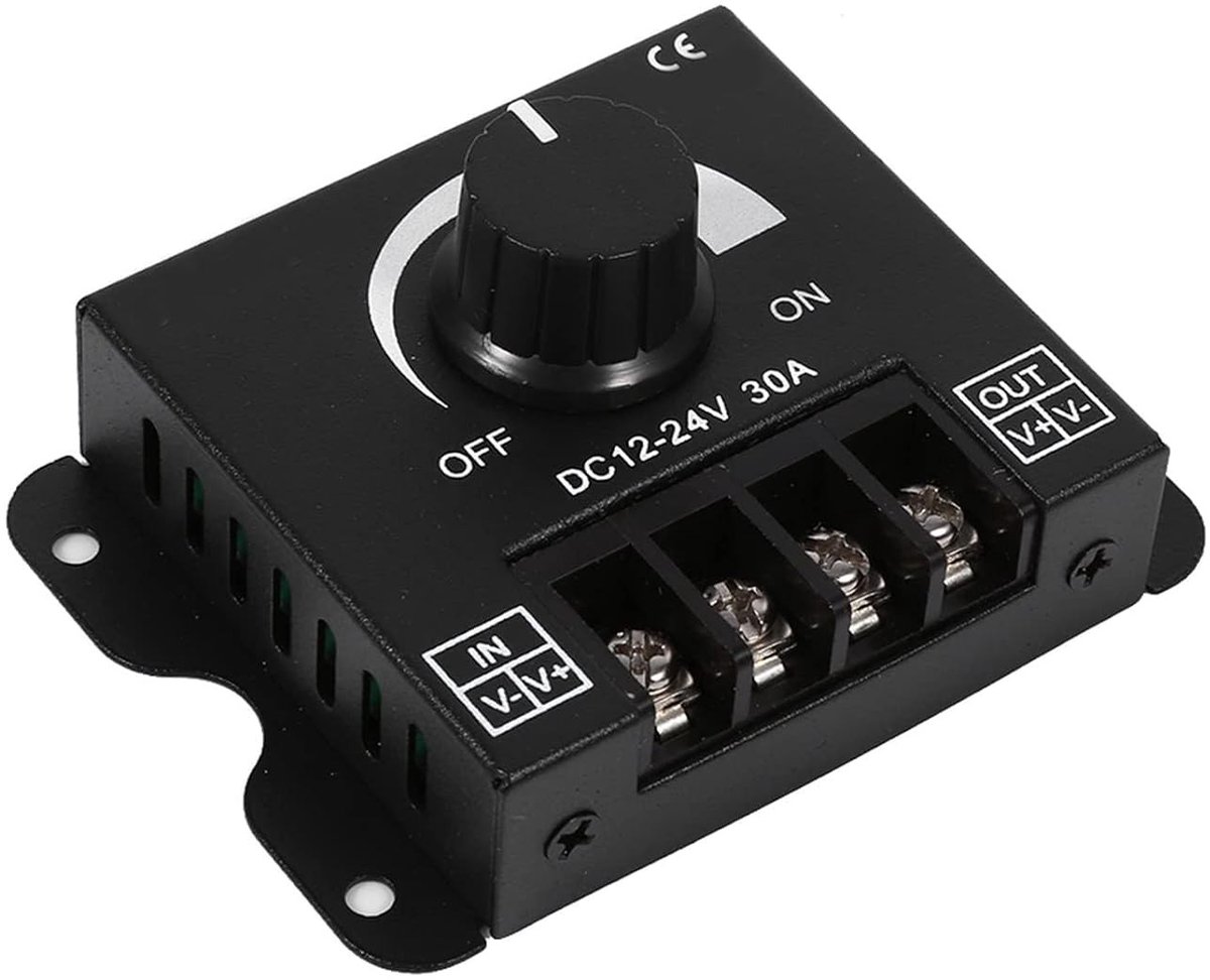 LED Dimmer - Zwart - 85 x 62 x 35 mm - Voor Enkele Kleur LED Stripverlichting - Voor Thuisgebruik