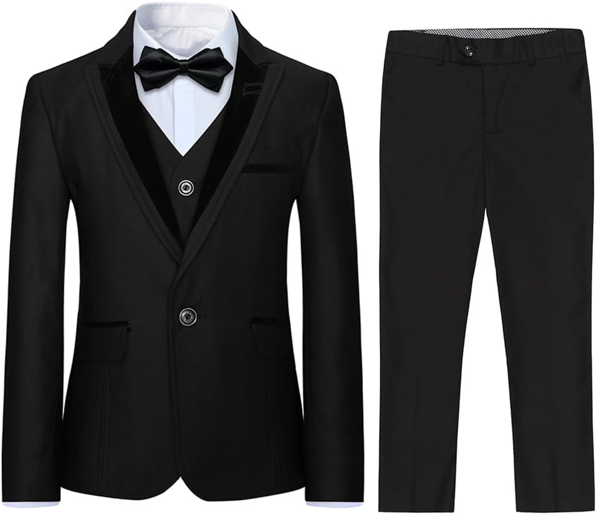 Tuxedo 3-delig kostuum kinderen 5 jaar - zwart - slanke pasvorm - perfect voor bruiloften - ShopVlot