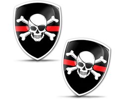 2 x 3D Gel Stickers Pirate Skull Pirate Skull Flag Flag Badge Car Bicycle Motorcycle Tuning F 101 - ShopVlot
