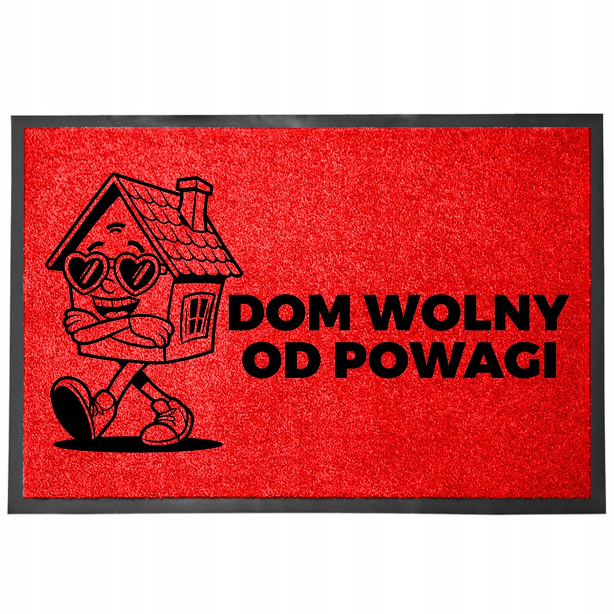 Deurmat 40x60cm Rood - "Huis Vrij van Ernst"