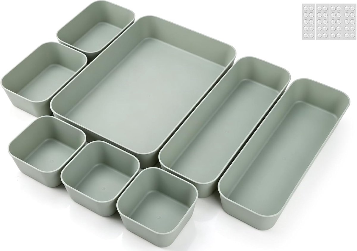 8 stuks lade-organizers voor badkamer, 4 maten, lade-organizer, badkamerkast, opbergsysteem, lade, kaptafel - ShopVlot
