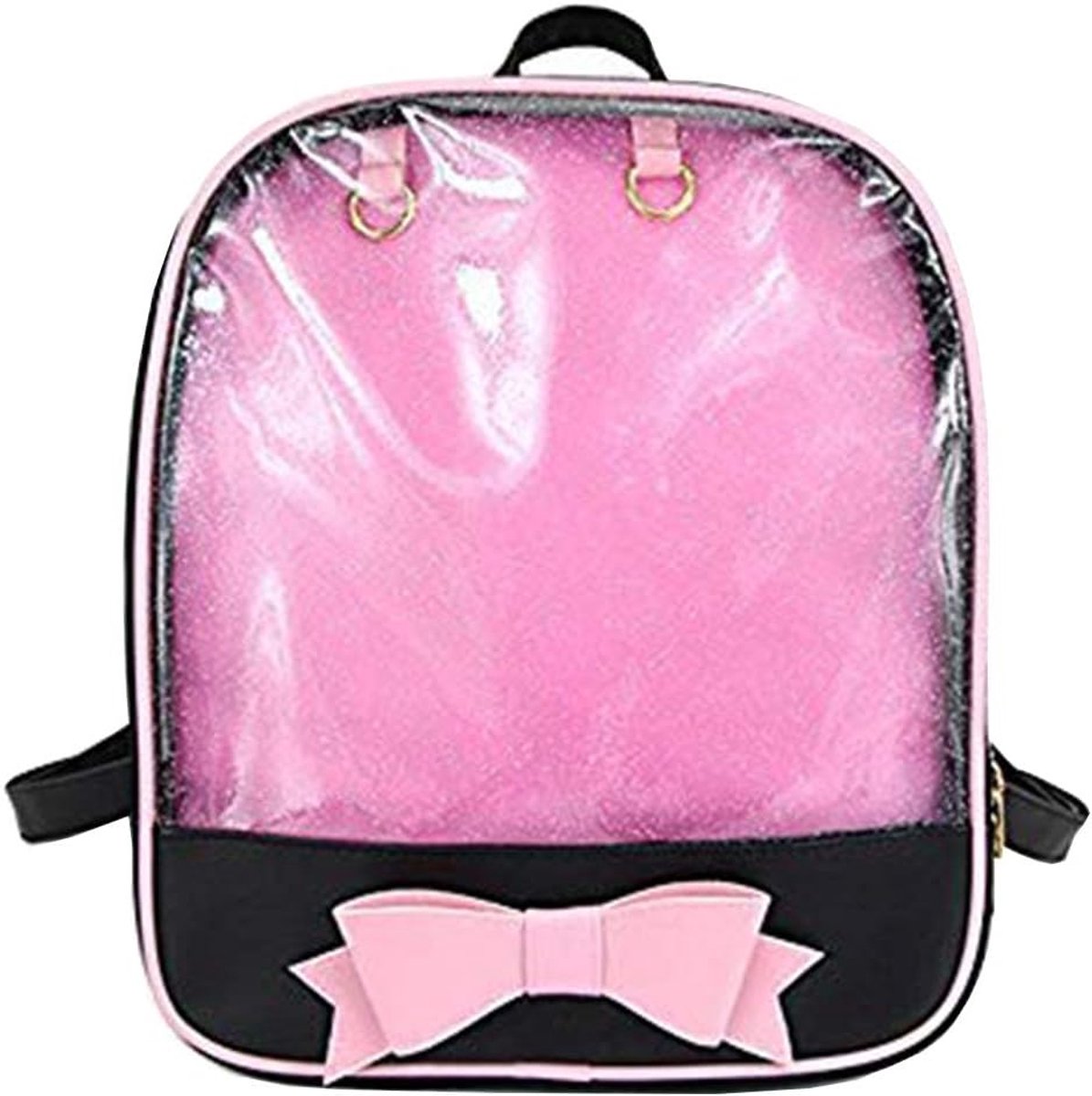 Ita Bag Girls Backpack Cute Leather Bag Wallet School Bag Summer Beach Bag Purse with Bow Transparent Window for DIY - ShopVlot